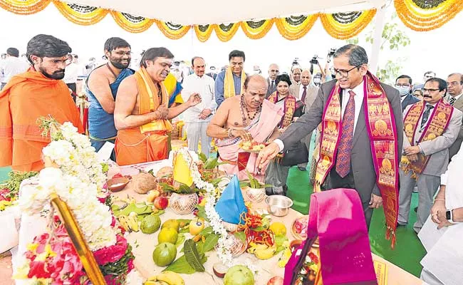 CJI NV Ramana Lays Foundation Stone For IAMC Building In Hyderabad - Sakshi