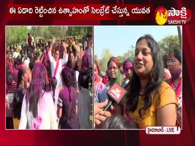 Holi Celebrations At Indira Park In Hyderabad