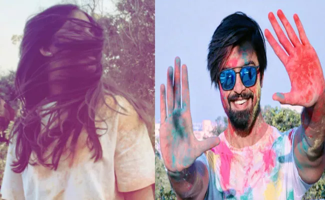 Sreeja Husband Kalyaan Dhev Share Holi Pics - Sakshi