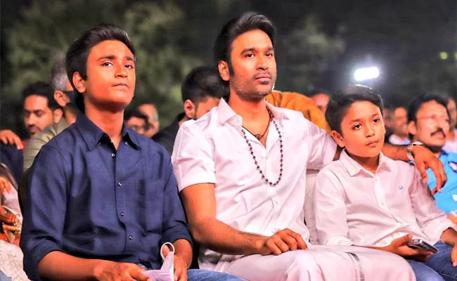 Dhanush Makes First Appearance With Sons After Separation From Aishwarya - Sakshi