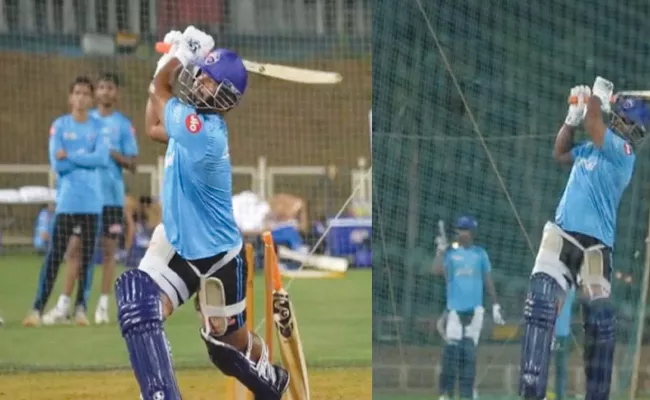 IPL 2022: Rishabh Pant Hits Sixes in Nets Youngsters In Awe Behind Video - Sakshi