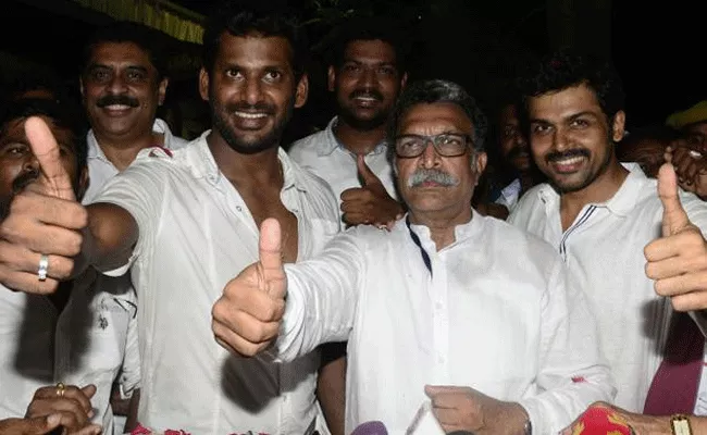 Vishal Led Pandavar Ani Wins Nadigar Sangam Elections - Sakshi