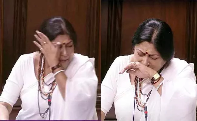 Roopa Ganguly Breaks Down In Parliament Over Bengal Attacks - Sakshi