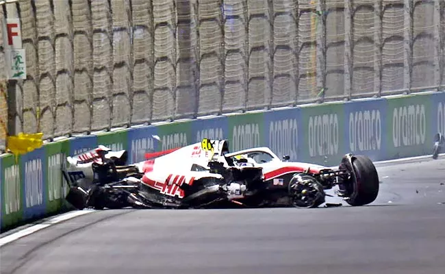 Formula One Mick Schumacher Horror Crash At Saudi Arabian GP Qualifying - Sakshi