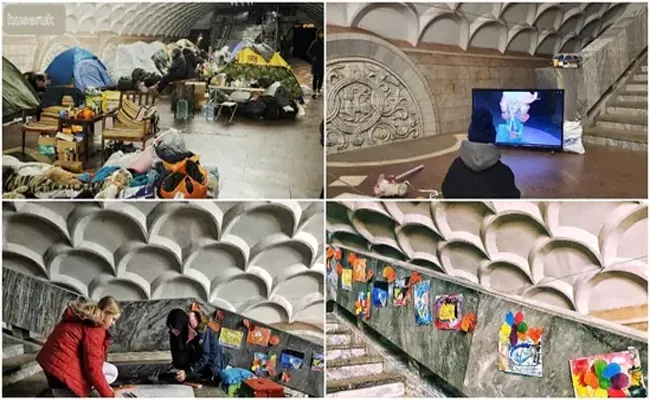 Kharkiv Metro Turns Into Bomb Shelter Viral Video - Sakshi