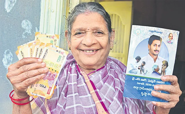 Andhra Pradesh: Pension Distribution To More Than 60 Lakhs Elders By Volunteers - Sakshi