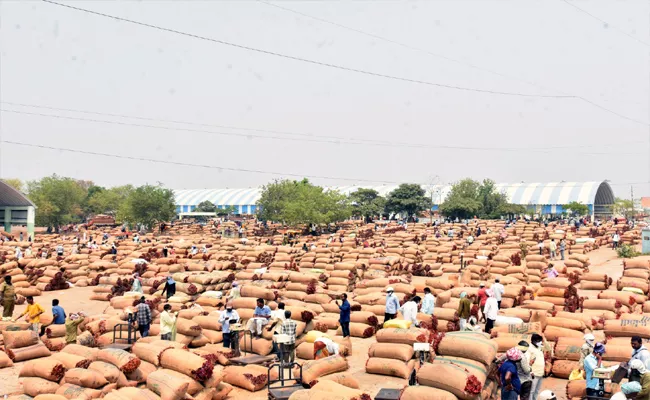 Red Chilli All Time Record In Warangal Enumamula Market Yard - Sakshi