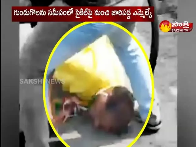 TDP MLA Nimmala Ramanaidu Falls From Cycle