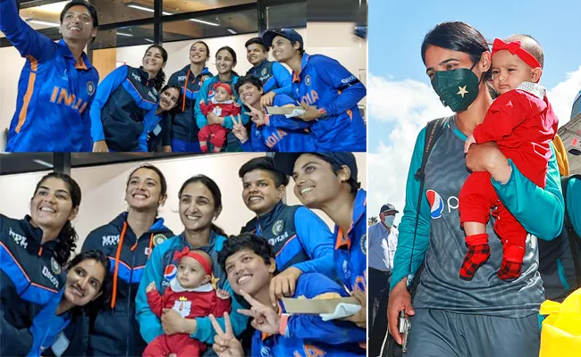 India Women Cricketers Play With Pakistan Skipper Bismah Maroof Infant Photo Viral - Sakshi