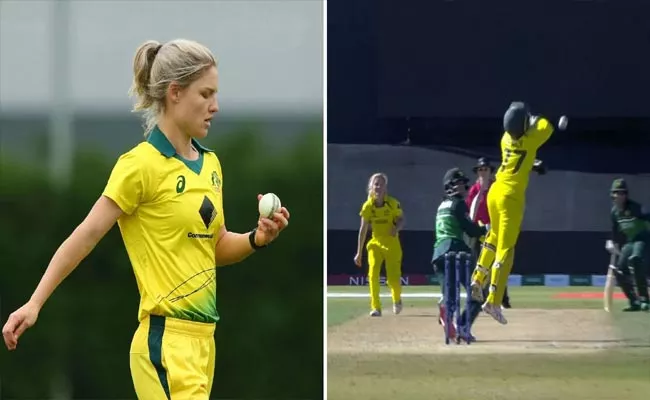 Nicola Carey bowls a moonball against Pakistan in Womens World Cup - Sakshi