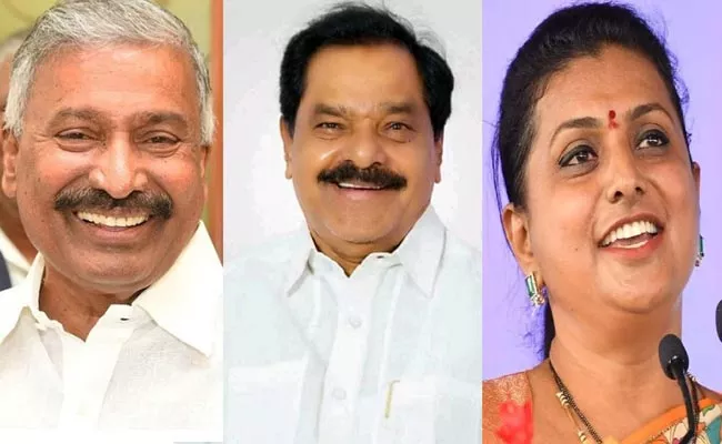 AP New Cabinet Ministers Peddireddy Narayanaswamy RK Roja Profile - Sakshi