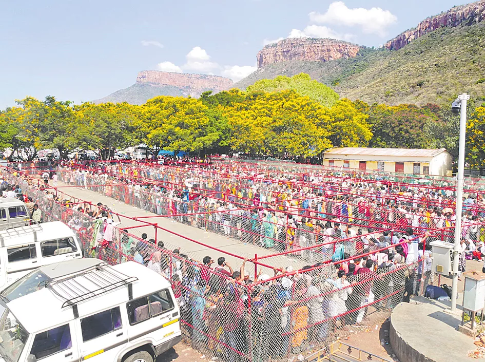 Huge Devotees Rush At TTD For Sarva Darshan Tickets - Sakshi