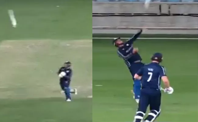 Scotland Batter Throws Bat-Gloves In Excitement After Winning Match - Sakshi