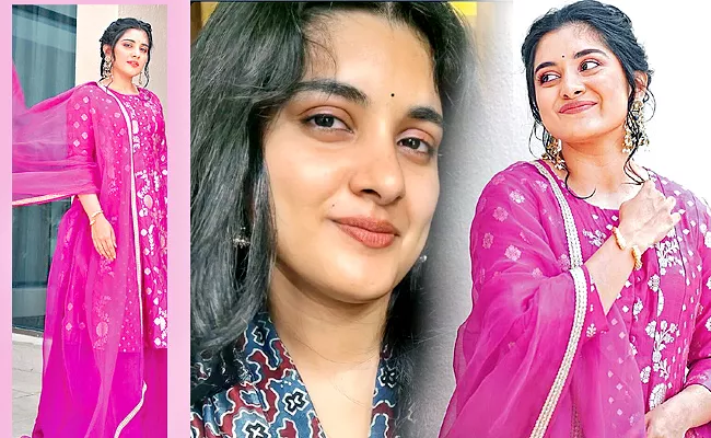 Nivetha Thomas Flaunts Beautiful In Sobariko Dress - Sakshi