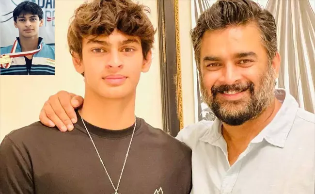 R Madhavan Son Wins Gold Medal in Danish Open Swimming Meet - Sakshi