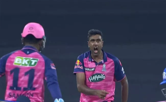 R Ashwin Loses His Temper After Dismissing Tilak Varma IPL 2022 - Sakshi