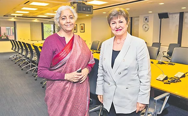 Nirmala Sitharaman Meeting Geopolitical Issues Imf Chief - Sakshi