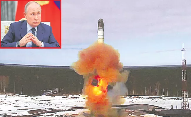 Putin warns Russias enemies as country tests Sarmat nuclear capable missile - Sakshi