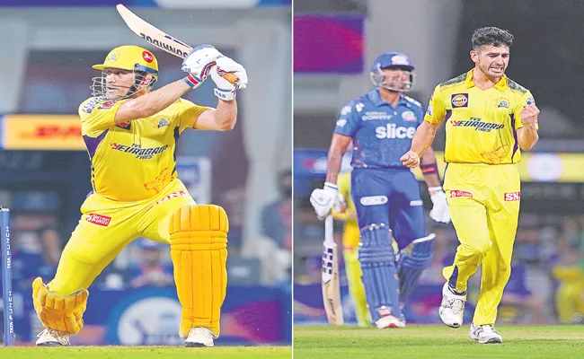 Dhoni helps Chennai Super Kings beat Mumbai Indians by 3 wickets in last-ball thriller - Sakshi