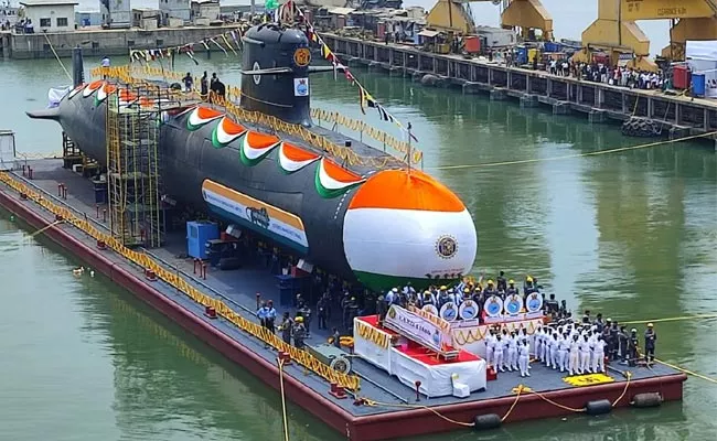 Ins Vagsheer Scorpene Submarine Launched In Mumbai - Sakshi