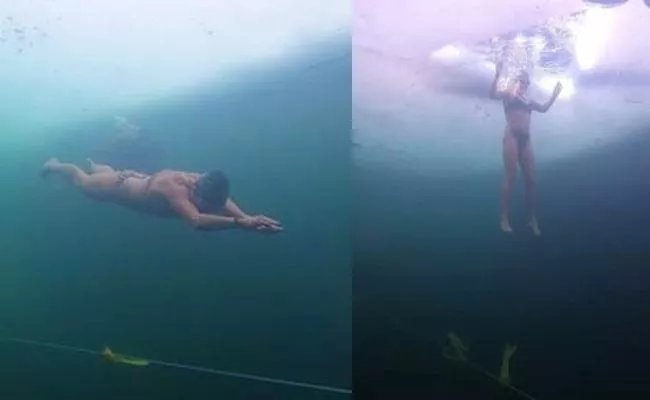 Woman Sets New Guinness Record By Swimming Under Ice - Sakshi