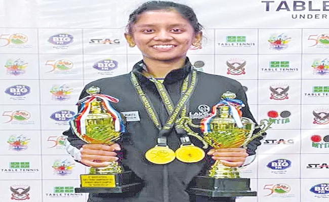 Telangana Sreeja Akula crowned as National Table Tennis - Sakshi