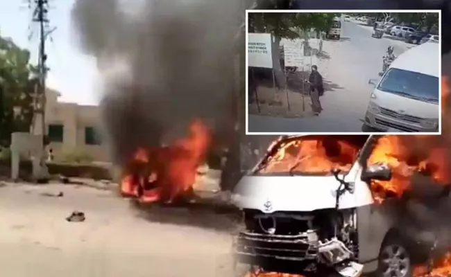 Viral Video of Women Suicide Bomber Blows Herself Up In Karachi - Sakshi