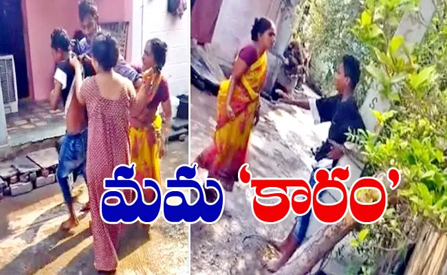 Viral Video: Mother Tied Son To Pole And Punished Him For Drug Addict In Suryapet - Sakshi