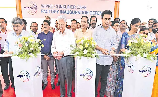 Wipro Consumer Care Inaugurates KTR Its Factory In Telangana - Sakshi