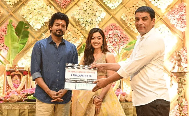 Vijay 66: Vijay, Rashmika Mandanna Movie Starts With Pooja in Chennai - Sakshi