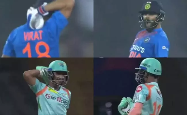 Ayush Badoni Virat Kohli Style Celebration After Smashing Winning runs - Sakshi