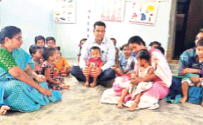 Konaseema Collector Himanshu Shukla Inspected Anganwadi Center - Sakshi