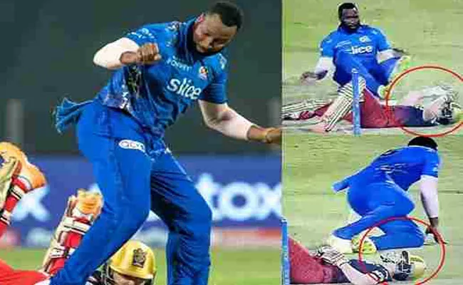 IPL 2022 Huge Collision Kieron Pollard-Anuj Rawat During RCB Chase Vs MI - Sakshi