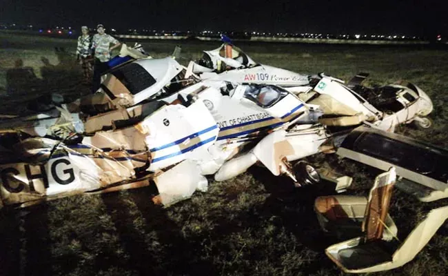 Chhattisgarh : Helicopter Crash At Raipur Airport, 2 Pilots Dead - Sakshi