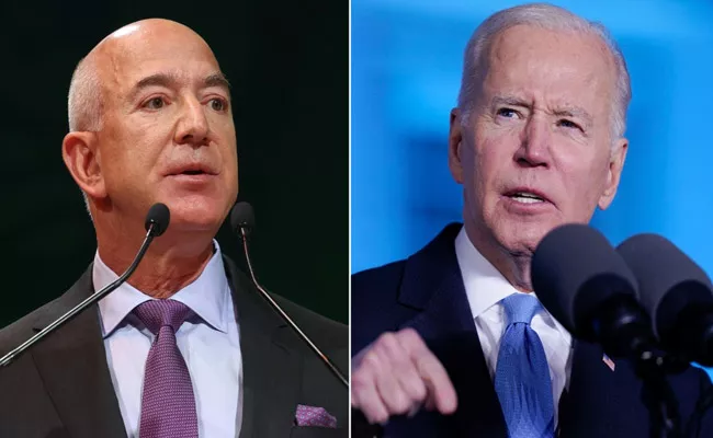 Words War Between Joe Biden And Jeff Bezos Over Corporate Tax - Sakshi