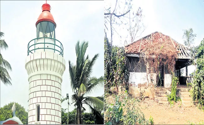 New Lighthouse Near Bheemili Beach Under Construction - Sakshi