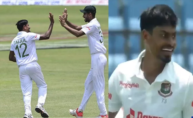 Taijul Islam Stunning Reaction After Dismiss Angelo Mathews For Duck - Sakshi