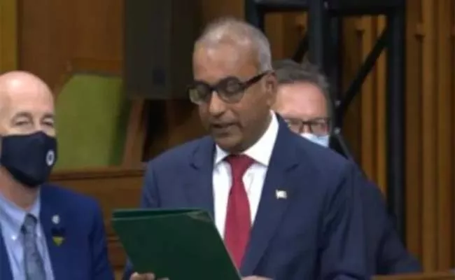 Canadian MP Chandra Arya Spoke Kannada In Parliament - Sakshi