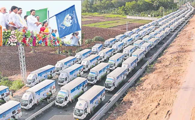 CM Jagan Launch YSR Sanchara Pashu Arogya Seva Ambulances - Sakshi