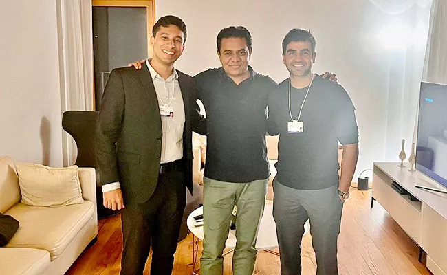 KTR Met NIthin Kamat and Viditaatrey In Davos and Swisre update - Sakshi