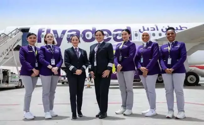 First Flight In Saudi Arabia Operated By Only Women - Sakshi