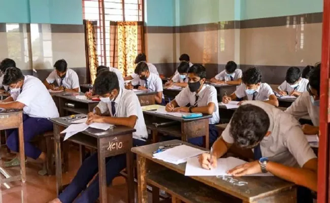 First Day Of Tenth Exams 2022 Students Attended 99 Percent For Exam - Sakshi