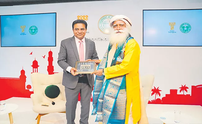 Ktr Lauded Sadhguru Jaggi Vasudev Save Soil Program - Sakshi