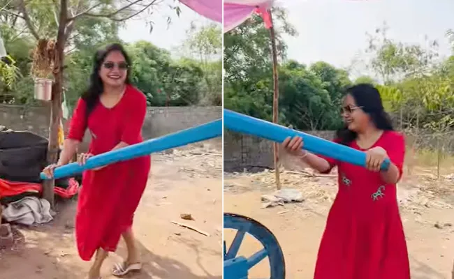 Singer Sunitha Upadrashta Make Sugarcane Juice, Watch Video - Sakshi