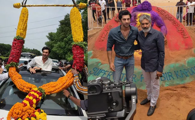 Ranbir Kapoor, SS Rajamouli Visits Visakhapatnam For Brahmastra Movie Promotion - Sakshi