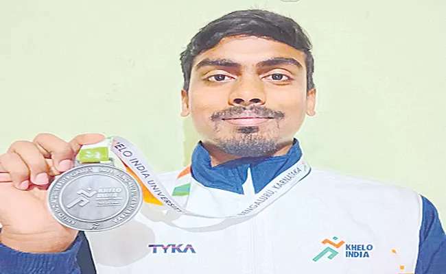 Khelo India University Games 2021: challagani abhilash wins Silver Medal - Sakshi