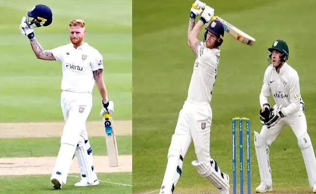 Ben Stokes Hits 34 Runs Single Over Smack 64-Ball Ton County Championship - Sakshi