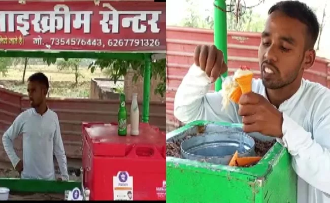 Para Athlete Sachin Sahu Sells Ice Cream At Rewa - Sakshi