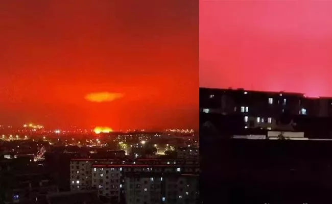 Chinese City Sky Over Turns Blood Red - Sakshi