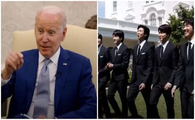 US President Joe Biden Met With South Korean K Pop Band BTS - Sakshi